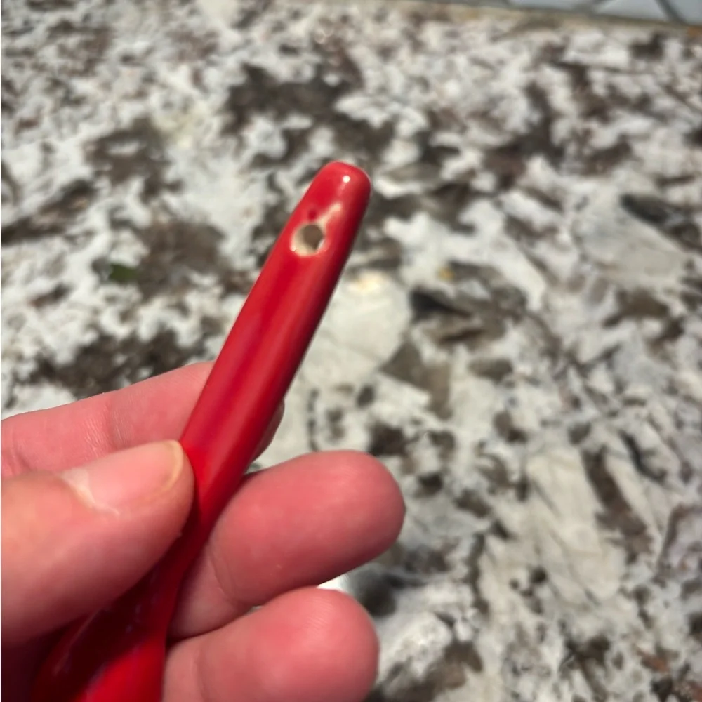 Set of 4 Unique Sizes Ceramic Red Measuring Spoons